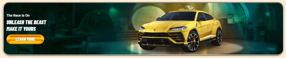 Baner promocyjny luksusowego SUV-a Vegasino "Uwolnij Bestię"
